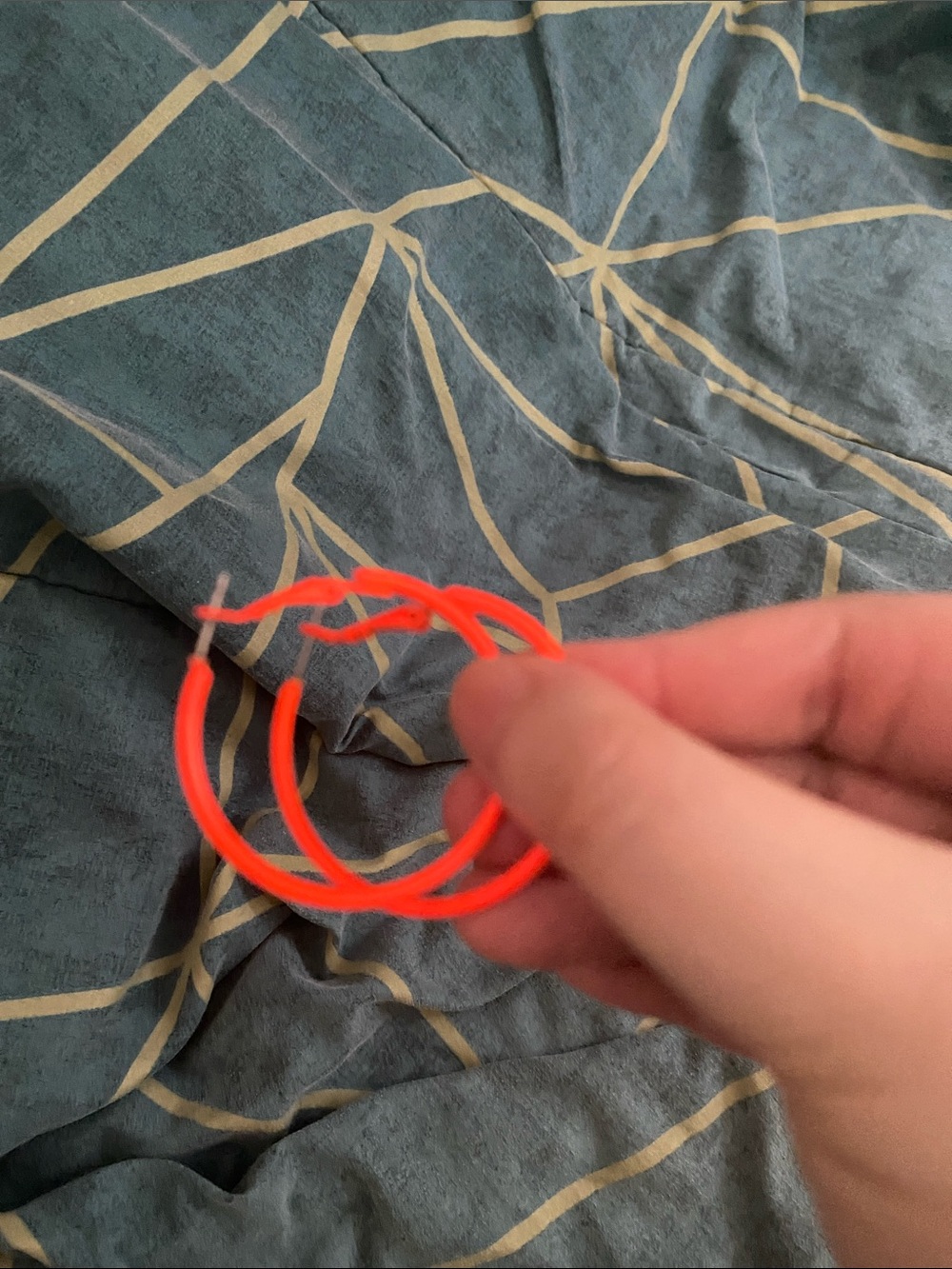 Neon Orange Hoop Earrings — Unbranded Lightweight Style